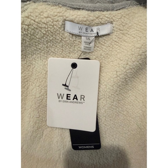 WEAR by Erin Andrews Womens Gray GB Packers Sherpa Open Front Cardigan Jacket L - Picture 11 of 12